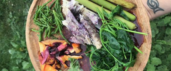 Plate of foraged foods