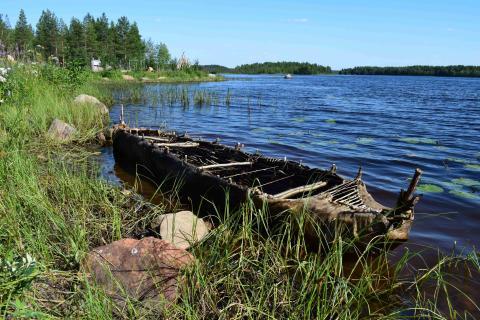 Canoe with skin